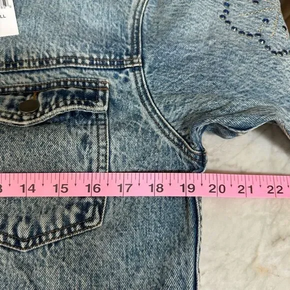 Kut from the Kloth Dolly rhinestone crop jacket oversized size XS NWT - Picture 4 of 7